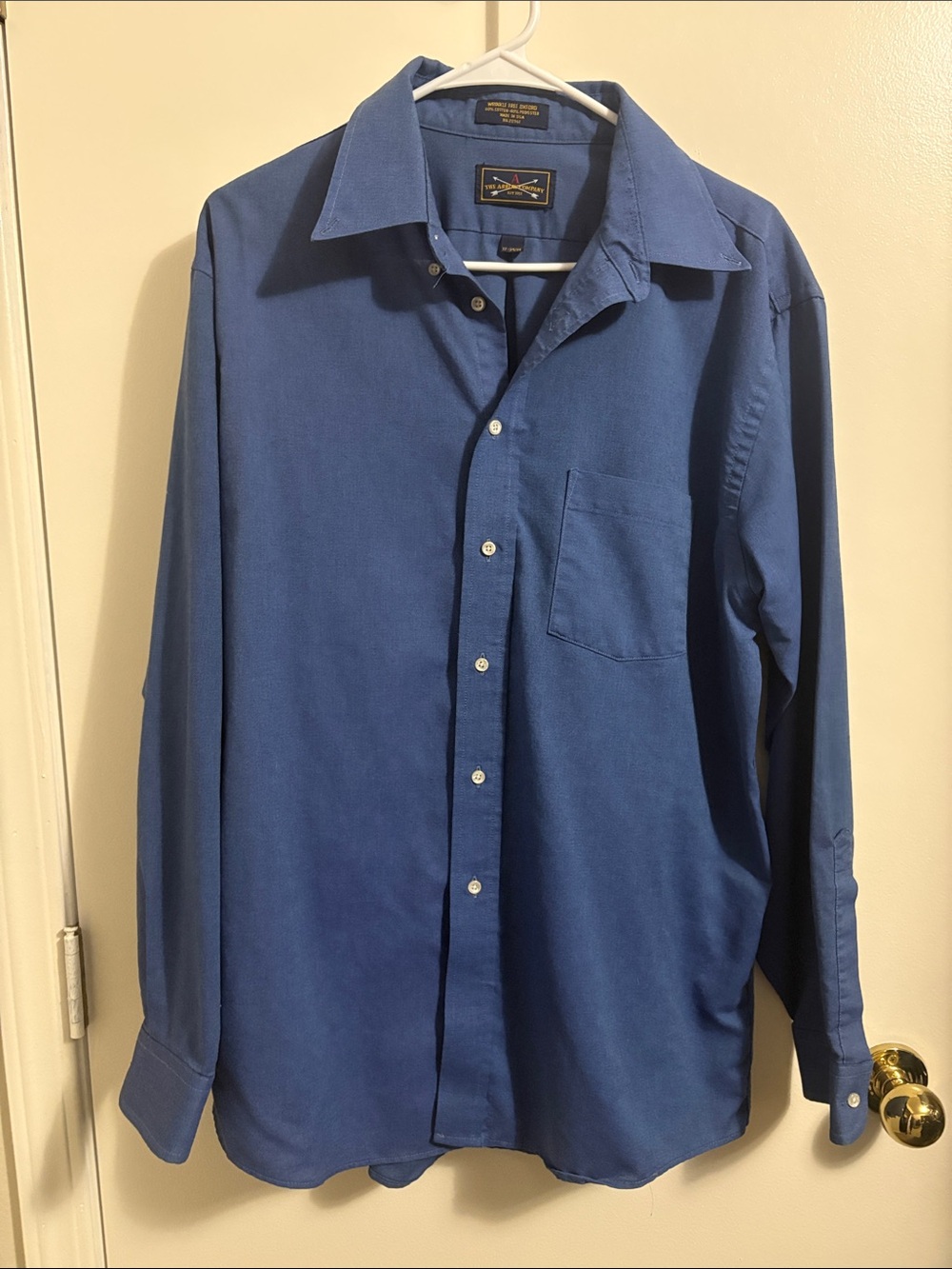 Classic Men's Blue Button-Down Casual Shirt